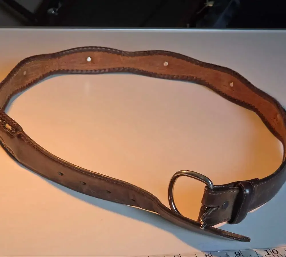 Vintage 3D Belt Company Western Concho Brown Leather Belt Sz 38